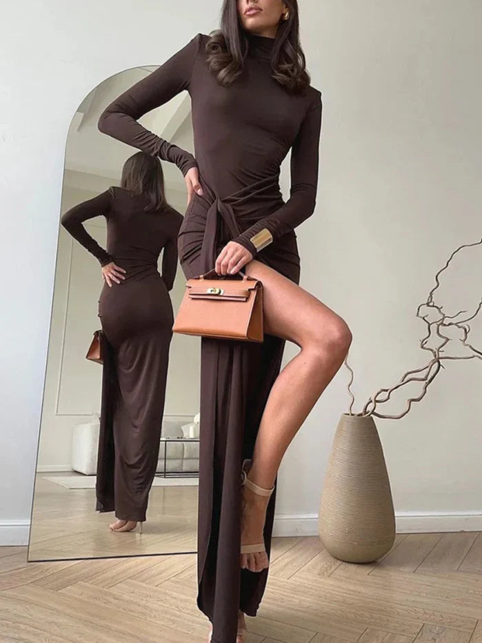 Rufus שמלת ערב מקסי צווארון גבוה