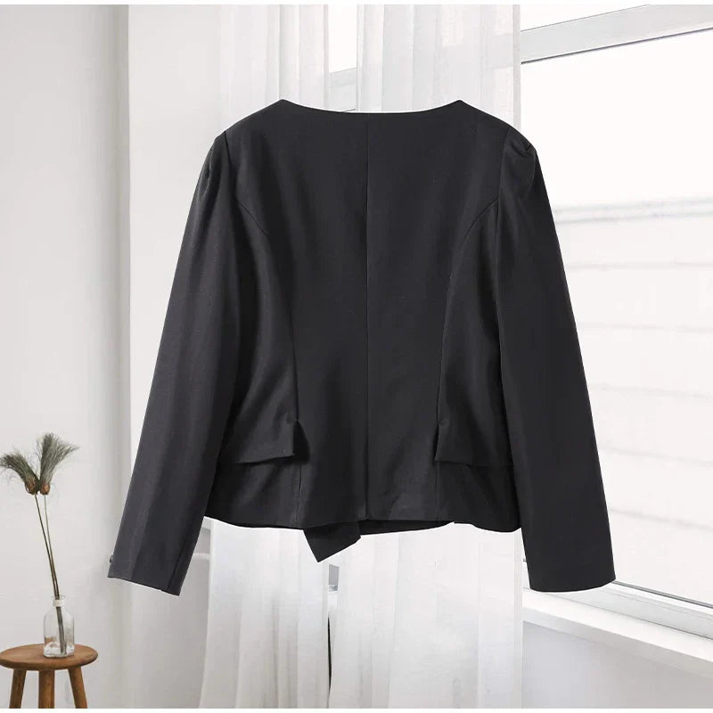 Set שני חלקים אלגנטי Skirt מידי ובלייזר בעיצוב מחויט ויוקרתי - PAS