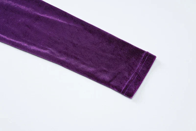 Set שני חלקים קטיפה Shirt וSkirt מקסי צמודה - מירנדה