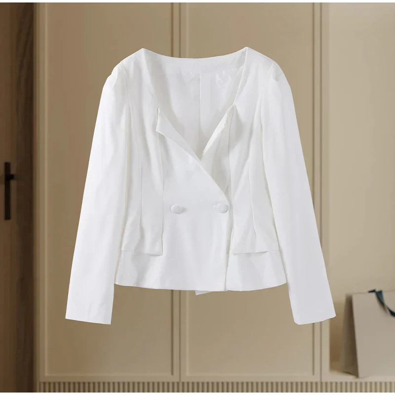 Set שני חלקים אלגנטי Skirt מידי ובלייזר בעיצוב מחויט ויוקרתי - PAS