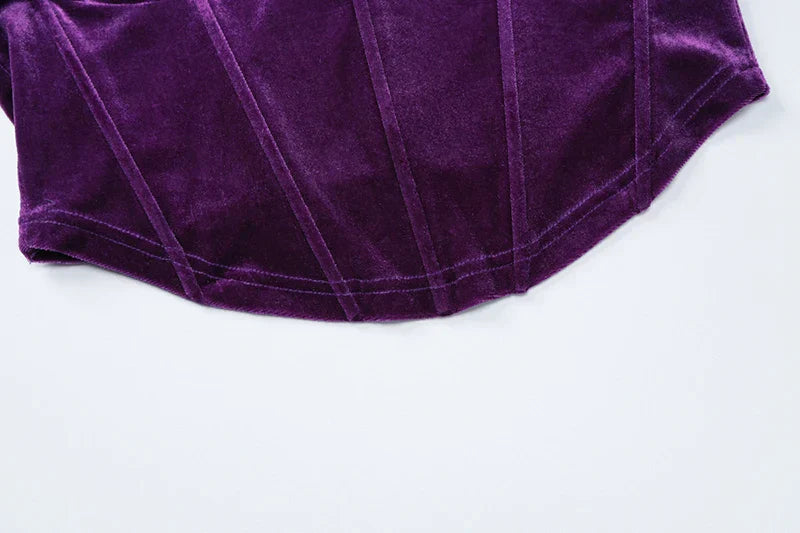 Set שני חלקים קטיפה Shirt וSkirt מקסי צמודה - מירנדה