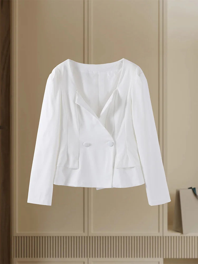 Set שני חלקים אלגנטי Skirt מידי ובלייזר בעיצוב מחויט ויוקרתי - PAS