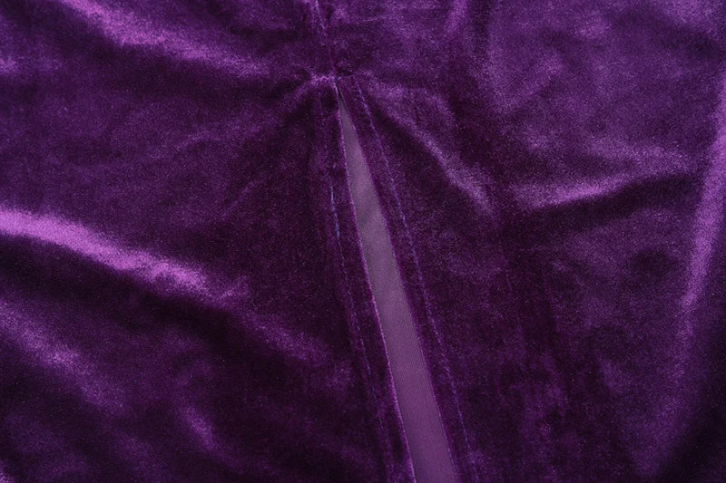 Set שני חלקים קטיפה Shirt וSkirt מקסי צמודה - מירנדה