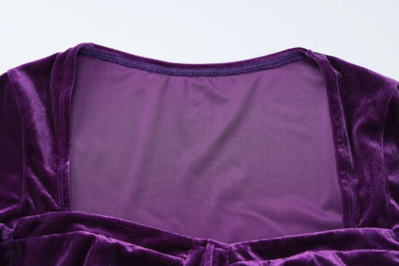 Set שני חלקים קטיפה Shirt וSkirt מקסי צמודה - מירנדה