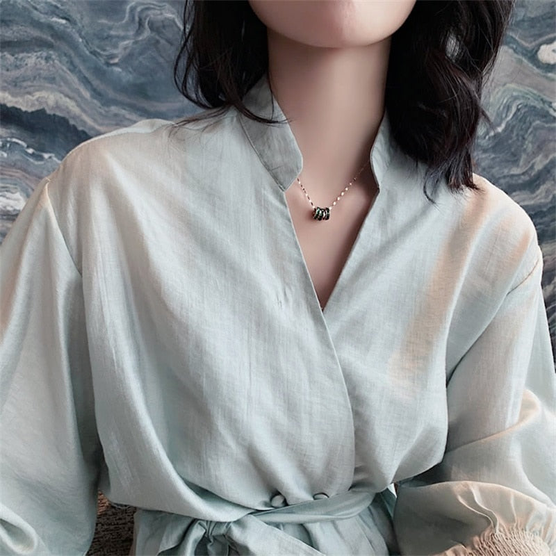 Flora שרשרת קריSetל זירקוניה